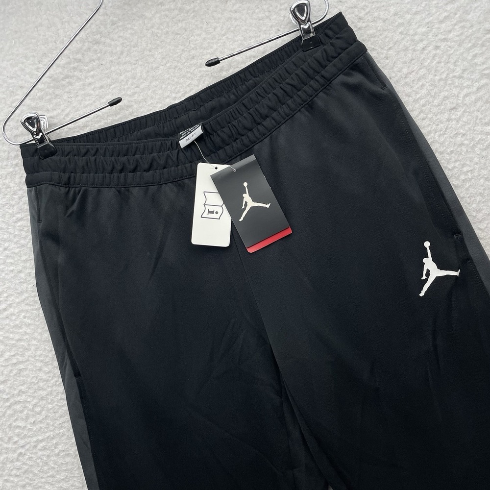 Nike Jordan Fight Knit Pants Womens Medium Black Gray Tapered 30" Jogger Dri-Fit